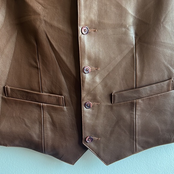 Brown Scully Leather Vest Large - Picture 3 of 9